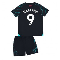 Fotballdrakt Barn Manchester City Erling Haaland #9 Tredjedraktsett 2023-24 Kortermet (+ Korte bukser)